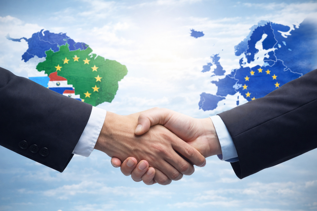 O acordo Mercosul–UE fortalece o comércio internacional e abre novos mercados para a indústria brasileira